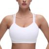 imageCRZ YOGA Softness Mold Womens Butterluxe U Neck Longline Sports Bras  Supportive Cross Back Double Strap Yoga Top DDD CupWhite