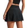 imageCRZ YOGA Tennis Skirt for Women High Waisted Flowy Golf Pickleball Athletic Casual A Line Skorts with PocketsBlack