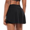 imageCRZ YOGA Tennis Skirts for Women High Waisted Side Slit Running Workout Athletic Mini A Line Skort with PocketsBlack