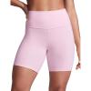 imageCRZ YOGA Women Butterbreeze Athletic Biker Shorts 6 Inches  High Waist Workout Gym Running Volleyball Yoga SpandexStrawberry Pink