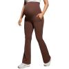 imageCRZ YOGA Women Butterluxe Maternity Flare Leggings with Pockets 31quot  Workout Active Yoga Pregnancy Pants Over The Belly SoftCoffee Brown