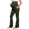 imageCRZ YOGA Women Butterluxe Maternity Flare Leggings with Pockets 31quot  Workout Active Yoga Pregnancy Pants Over The Belly SoftOlive Green