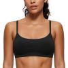 imageCRZ YOGA Womens Butterluxe Adjustable Spaghetti Strap Sports Bra  Scoop Neck Wireless Padded Yoga Workout Crop TopBlack