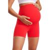 imageCRZ YOGA Womens Butterluxe Maternity Biker Shorts Over The Belly 4quot  Pregnancy Yoga Workout ActivewearDeep Red