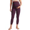 imageCRZ YOGA Womens Butterluxe Maternity Capris Leggings 23quot  Workout Active Yoga Crop Pants Over The Belly Pregnancy SoftDeep Purple