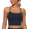 imageCRZ YOGA Womens Butterluxe Y Back Longline Sports Bras  Spaghetti Straps Racerback Padded Yoga Workout Crop Tank TopTrue Navy