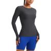 imageCRZ YOGA Womens Cloudweight Long Sleeve Workout Tops Lightweight Athletic Basic Shirts Soft Casual TShirt with Thumb HoleMysterious Grey