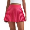imageCRZ YOGA Womens Mini Pleated Athletic Tennis Skirts High Waisted A Line Golf Pickleball Casual Skort with Inner PocketsLip Gloss Pink