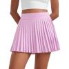 imageCRZ YOGA Womens Mini Pleated Athletic Tennis Skirts High Waisted A Line Golf Pickleball Casual Skort with Inner PocketsVita Pink