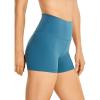 imageCRZ YOGA Womens Naked Feeling Biker Shorts  3 Inches High Waisted Yoga Workout Running SpandexPetrol Blue