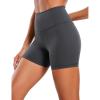 imageCRZ YOGA Womens Naked Feeling Biker Shorts  4 Inches High Waist Yoga Workout Running Gym SpandexMysterious Grey