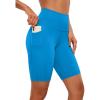imageCRZ YOGA Womens Naked Feeling Biker Shorts with Pockets 8  High Waisted Yoga Gym Workout SpandexMadagascar Blue