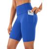 imageCRZ YOGA Womens Naked Feeling Biker Shorts with Pockets 8  High Waisted Yoga Gym Workout SpandexWaves Blue