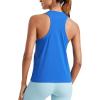 imageCRZ YOGA Womens Pima Cotton High Neck Workout Tank Racerback Athletic Sleeveless Tops Basic Casual Yoga ShirtsStrong Blue