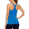 imageCRZ YOGA Womens Seamless Ribbed Racerback Tank Tops with Built in Bra  Padded Scoop Neck Slimming Athletic Long CamisoleSparkle Blue