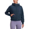 imageCRZ YOGA Womens SoftAura Full Zip Up Hoodie Workout Casual Hooded Sweatshirt Long Sleeve Athletic JacketInk Blue