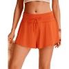 imageCRZ YOGA Womens Swim Board Shorts High Waisted Flowy Beach Skirt Skorts Bathing Swimsuit Bottoms with LinerCoral