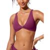imageCRZ YOGA Womens V Neck Bikini Tops Twist Front Triangle Sexy Bathing Suit Criss Cross Back Swimsuit PaddedFuchsia