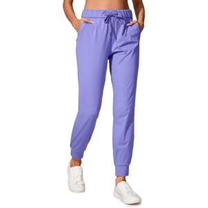 imageCRZ YOGA 4Way Stretch Joggers for Women 28quot Golf Casual Travel Workout Pants Lounge Athletic Sweatpants with PocketsDark Lavender Purple
