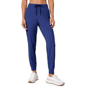 imageCRZ YOGA 4Way Stretch Joggers for Women 28quot Golf Casual Travel Workout Pants Lounge Athletic Sweatpants with PocketsLarkspur Blue