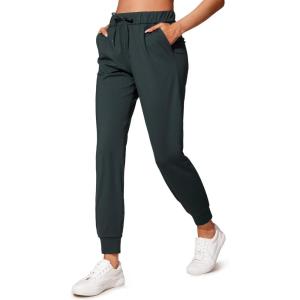 imageCRZ YOGA 4Way Stretch Joggers for Women 28quot Golf Casual Travel Workout Pants Lounge Athletic Sweatpants with PocketsMelanite