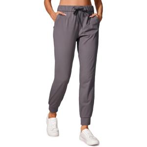 imageCRZ YOGA 4Way Stretch Joggers for Women 28quot Golf Casual Travel Workout Pants Lounge Athletic Sweatpants with PocketsTornado Grey