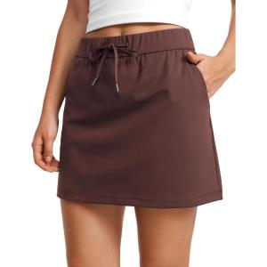 imageCRZ YOGA 4Way Stretch Skirts for Women High Waisted Work Casual Golf Tennis Skirt Skorts with 5 PocketsTaupe