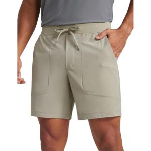 imageCRZ YOGA All Day Comfy Golf Casual Shorts for Men  7quot Elastic Waist Lightweight Quick Dry for Athletic Daily with PocketsKhali Barley