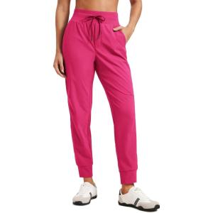 imageCRZ YOGA Athletic High Waisted Joggers for Women 275quot  Lightweight Workout Travel Casual Outdoor Hiking Pants with PocketsGranita Pink