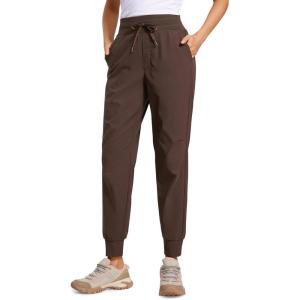 imageCRZ YOGA Athletic High Waisted Joggers for Women 275quot  Lightweight Workout Travel Casual Outdoor Hiking Pants with PocketsHot Fudge Brown