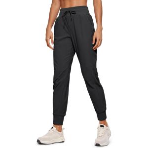 imageCRZ YOGA Athletic High Waisted Joggers for Women 275quot  Lightweight Workout Travel Casual Outdoor Hiking Pants with PocketsInk Gray