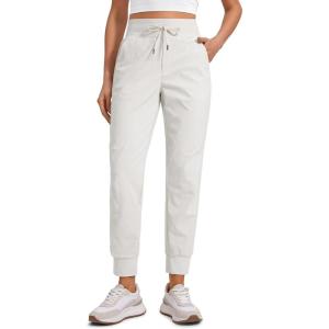imageCRZ YOGA Athletic High Waisted Joggers for Women 275quot  Lightweight Workout Travel Casual Outdoor Hiking Pants with PocketsMilky White Bone