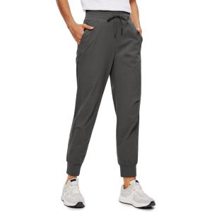 imageCRZ YOGA Athletic High Waisted Joggers for Women 275quot  Lightweight Workout Travel Casual Outdoor Hiking Pants with PocketsMountain Green