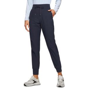 imageCRZ YOGA Athletic High Waisted Joggers for Women 275quot  Lightweight Workout Travel Casual Outdoor Hiking Pants with PocketsNavy