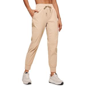 imageCRZ YOGA Athletic High Waisted Joggers for Women 275quot  Lightweight Workout Travel Casual Outdoor Hiking Pants with PocketsRaw Linen
