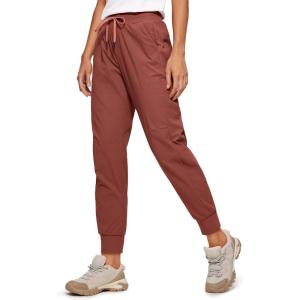 imageCRZ YOGA Athletic High Waisted Joggers for Women 275quot  Lightweight Workout Travel Casual Outdoor Hiking Pants with PocketsThe Cognac Brown