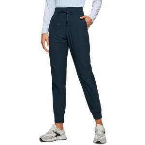 imageCRZ YOGA Athletic High Waisted Joggers for Women 275quot  Lightweight Workout Travel Casual Outdoor Hiking Pants with PocketsTrue Navy