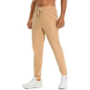 imageCRZ YOGA Athletic Joggers for Men Lightweight Water Resistant Outdoor Workout Pants with Zip PocketsGully