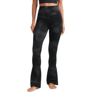 imageCRZ YOGA Butterluxe High Waist Mini Flared Leggings for Women 30quot315quot33  Bootcut Yoga Pants with Pocket Casual LoungeBlack Tie Dye Flowers