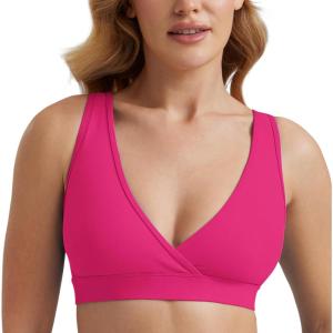 imageCRZ YOGA Butterluxe Maternity Nursing Bras for Women Crossover Wireless Sleep Breastfeeding Lounge Pregnancy Bralette ComfyGranita Pink