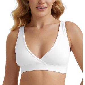 imageCRZ YOGA Butterluxe Maternity Nursing Bras for Women Crossover Wireless Sleep Breastfeeding Lounge Pregnancy Bralette ComfyWhite