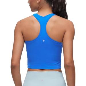 imageCRZ YOGA Butterluxe Scoop Neck Yoga Tank Racerback Workout Sleeveless Tops for Women Crop Athletic Tight Casual ShirtsSparkle Blue