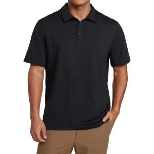 imageCRZ YOGA Cloud Jersey Mens Golf Polo Shirt Midweight Short Sleeve Soft Moisture Wicking Lounge Athletic Casual TShirtsBlack