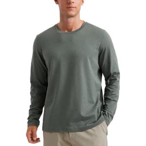 imageCRZ YOGA Cloud Jersey Mens Long Sleeve Shirts Breathable Casual Workout Crewneck TShirts Soft Basic TopsGrey Sage
