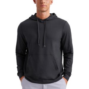 imageCRZ YOGA Cloud Jersey Mens Pullover Hoodie Casual Workout Long Sleeve Basic Hooded Sweatshirt with PocketInk Gray
