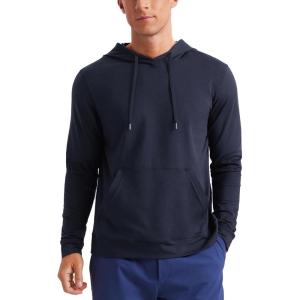imageCRZ YOGA Cloud Jersey Mens Pullover Hoodie Casual Workout Long Sleeve Basic Hooded Sweatshirt with PocketNavy