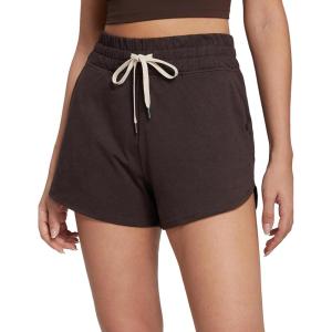 imageCRZ YOGA Cloud Jersey Sweat Shorts Women 3 High Waisted Dolphin for Casual Athletic Lounge with PocketsHot Fudge Brown