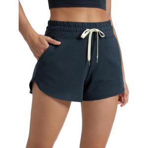imageCRZ YOGA Cloud Jersey Sweat Shorts Women 3 High Waisted Dolphin for Casual Athletic Lounge with PocketsTrue Navy