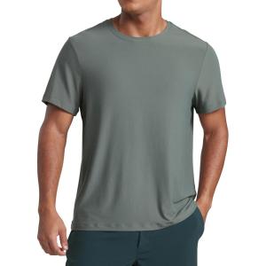 imageCRZ YOGA Cloudweight Mens Workout Comfy TShirts Lightweight Moisture Wicking Athletic Casual Short Sleeve Crew Neck ShirtGrey Sage