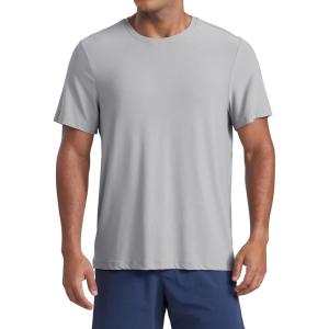 imageCRZ YOGA Cloudweight Mens Workout Comfy TShirts Lightweight Moisture Wicking Athletic Casual Short Sleeve Crew Neck ShirtSilver Gray